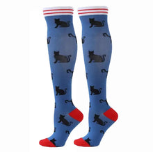 Load image into Gallery viewer, Black Cat High Crazy Socks - Crazy Sock Thursdays
