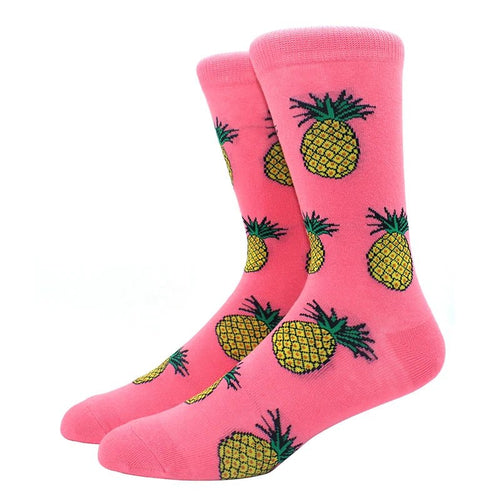 Pineapples on Pink Crazy Socks - Crazy Sock Thursdays