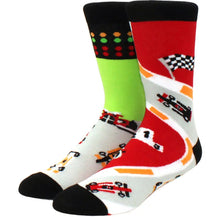 Load image into Gallery viewer, Race Car Odd Paired Socks - Crazy Sock Thursdays
